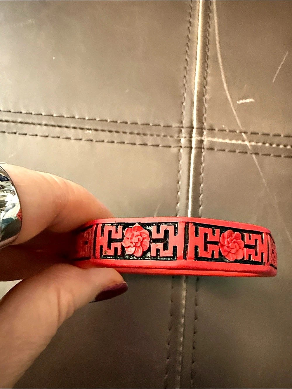 Red & Black Geometric Bracelet